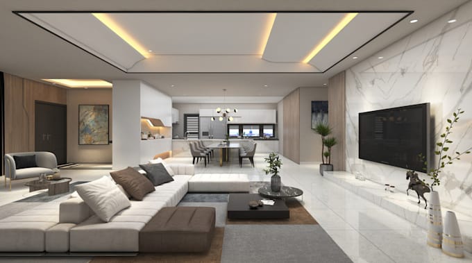 Gig Preview - Renovate 3d residential cgi interior,exterior design,living settings,home render