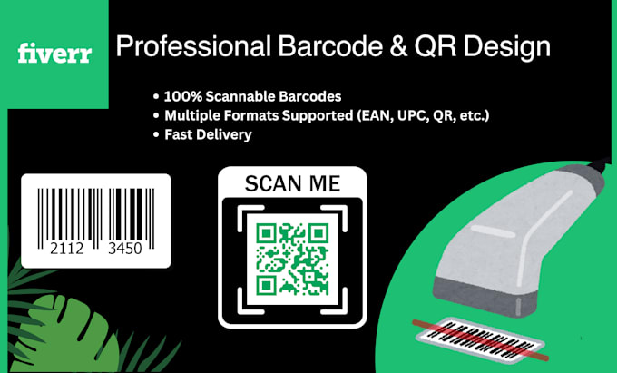 Gig Preview - Create qr code barcode label tags sticker in bulk