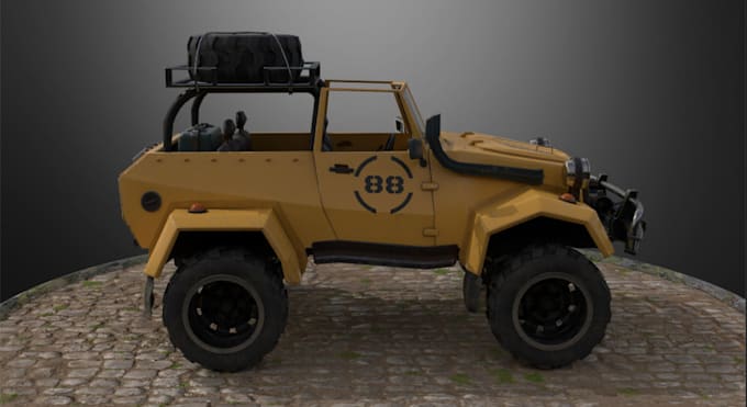 Gig Preview - Rig 3d car in blender for game,assets render, realistic 8k animation,3d rc model