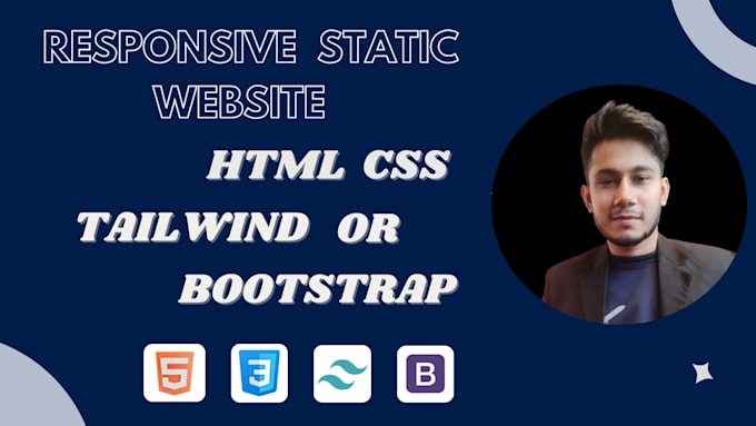 Bestseller - develop modern responsive websites using HTML, CSS, tailwind, or bootstrap