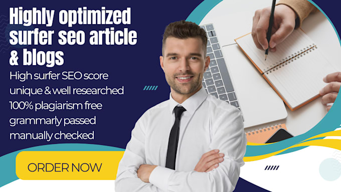 Gig Preview - Write engaging highly optimized surfer SEO friendly articles for your blog