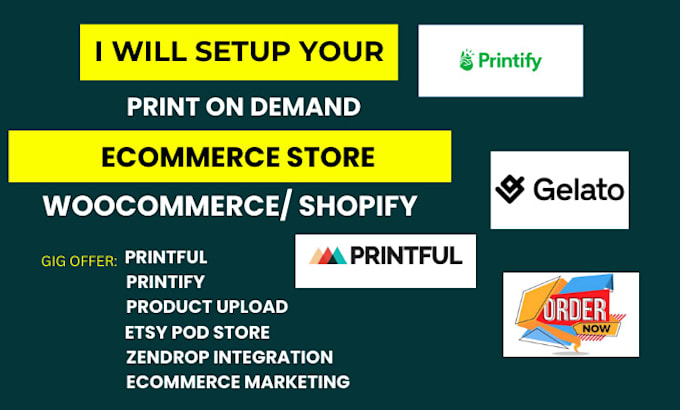 Gig Preview - Automated woocommerce print on demand store, printful printify gelato pod store