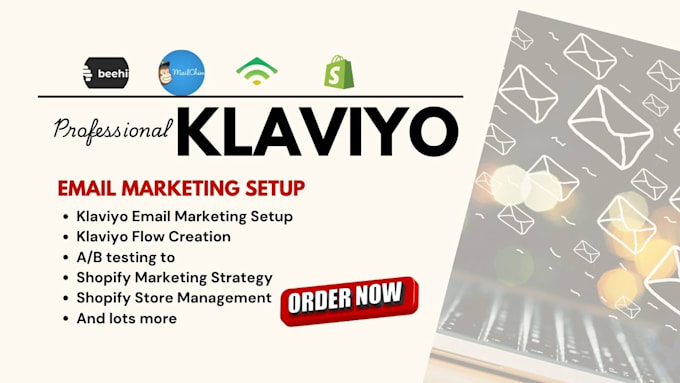 Gig Preview - Set up klaviyo email marketing flows for ecommerce email marketing for shopify