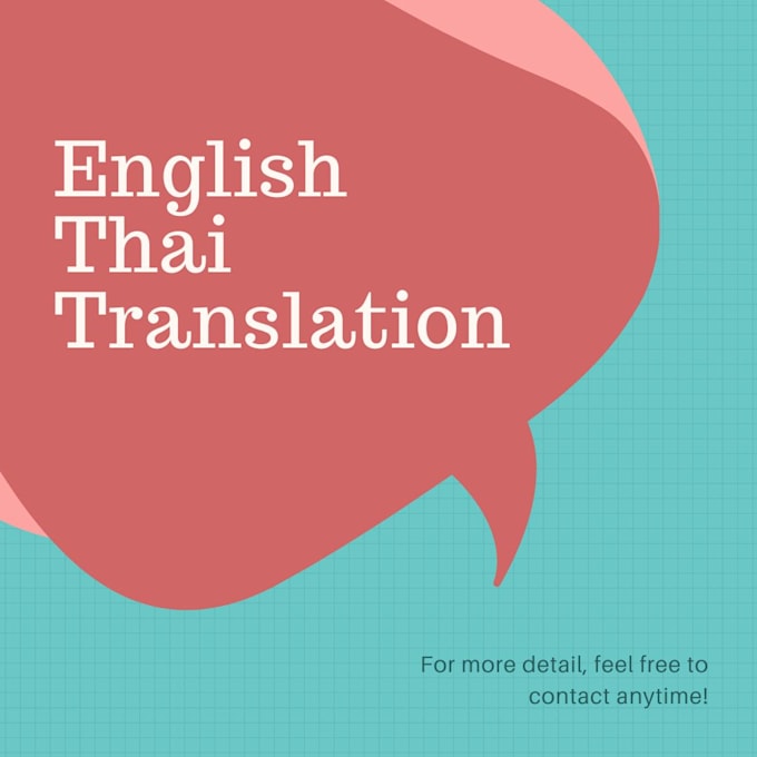 Gig Preview - Do writing accurate thai translation