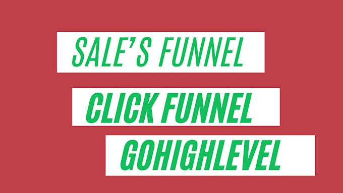 Gig Preview - Build sales funnel inm clickfunnels systeme io gohighlevel landing page