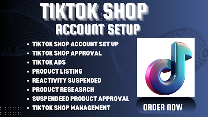 Gig Preview - Do us tik tok shop account creation tiktok shop for US and non US resident