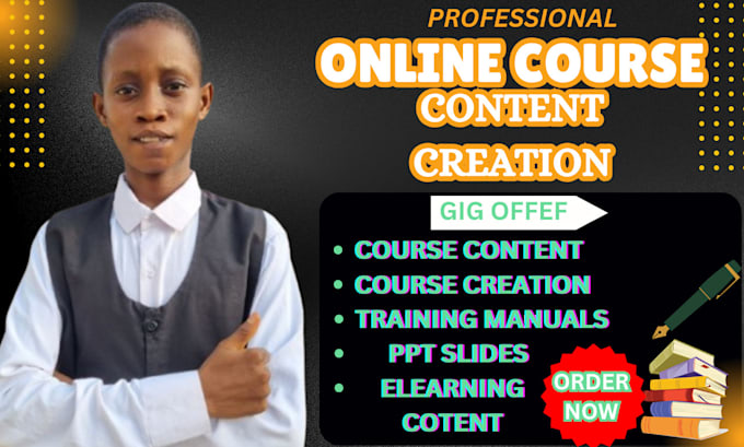 Gig Preview - Create professional online courses content, training manuals, masterclass ppt