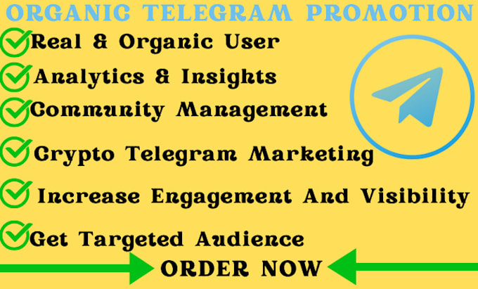 Gig Preview - Telegram promotion, boost your telegram with real and active crypto subscribers