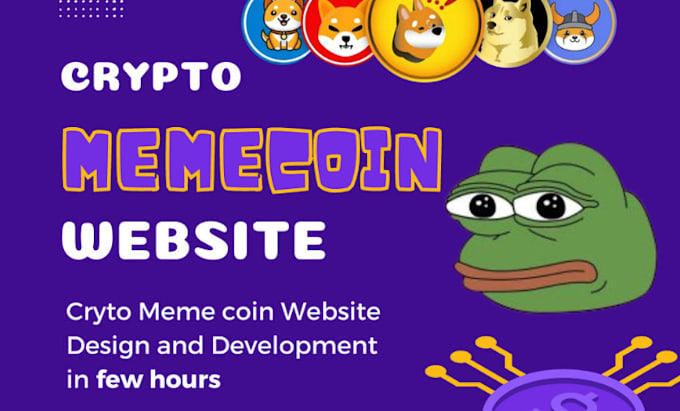 Gig Preview - Create meme coin landing page crypto meme coin website landing page UI UX design