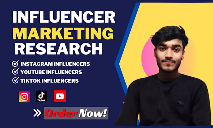 Gig Preview - Do instagram influencer research,youtube,tiktok for influencer marketing list