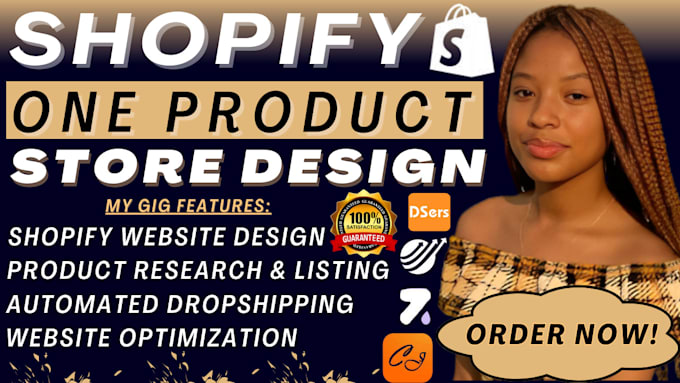 Gig Preview - Do shopify one product store shopify website design shopify dropshipping store