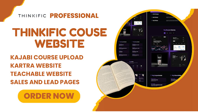 Gig Preview - Do course content creation for course website thinkific podia kartra teachable