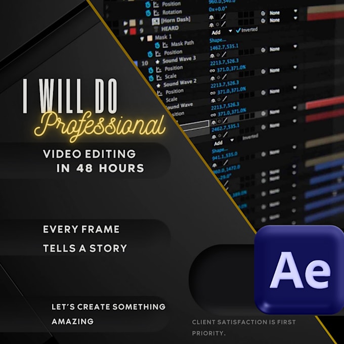 Bestseller - do professional video editing in after effects