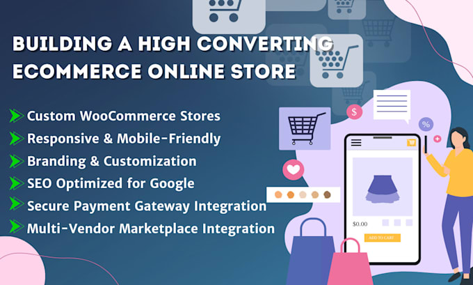 Gig Preview - Build a high converting ecommerce online store with CRM