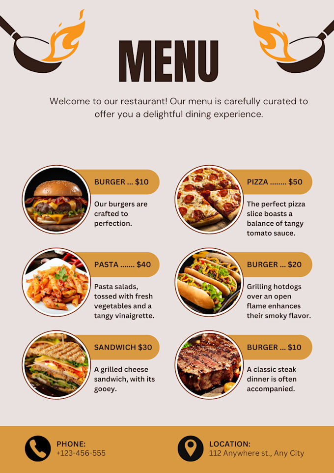 Bestseller - design any price menu, food or restaurant menu design in canva editable