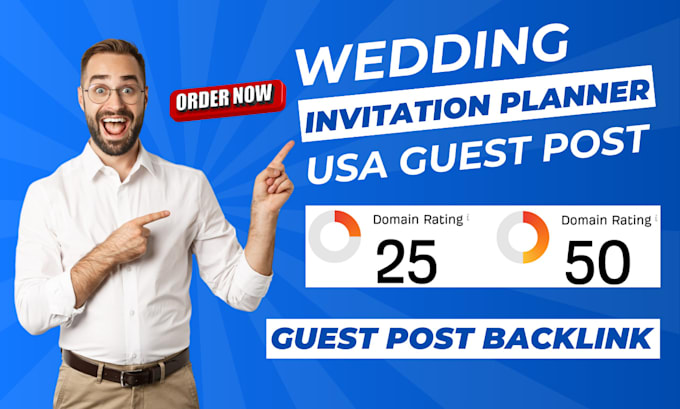 Gig Preview - Publish wedding invitation planner article to provide USA guest post backlink