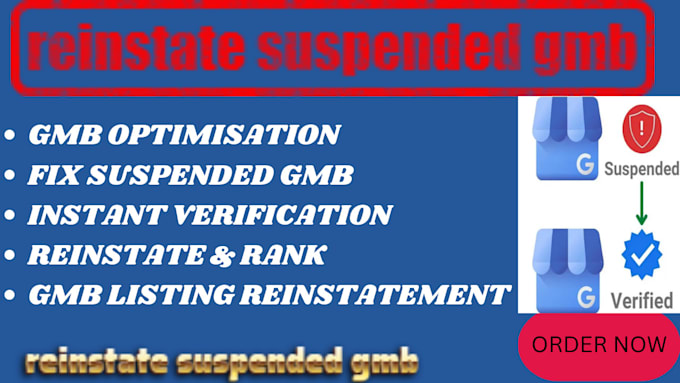 Gig Preview - Reinstate suspended gmb ranking local seo listing gmb reinstatement gmb appeal