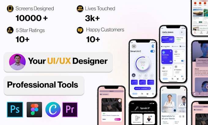 Gig Preview - Design UI UX design for mobile app, website UI UX design