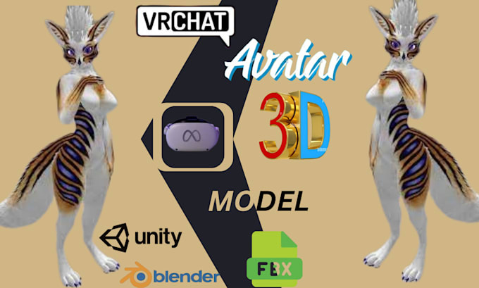 Gig Preview - Do custom 3d vrchat avatar vr character 3d model vrc model vr avatar for vrchat