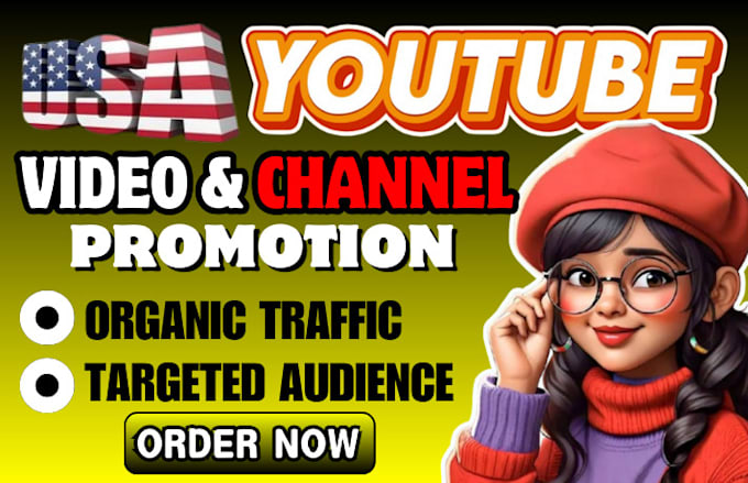 Gig Preview - Organic youtube promotion USA video promotion channel marketing to USA audience