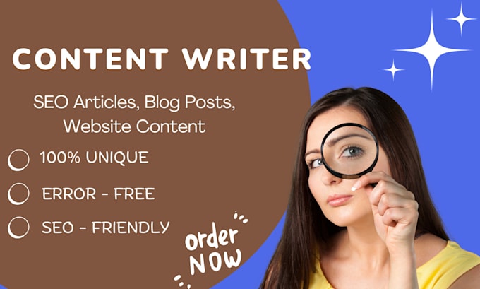 Gig Preview - Be your content writer for SEO articles and blog posts