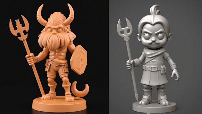 Gig Preview - Sculpt 3d toy 3d miniature design 3d figurine 3d knight model with stl file