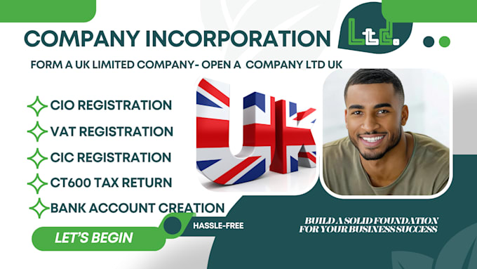 Gig Preview - Register UK ltd company, cio, eori, utr number, itin, vat registration, ct600