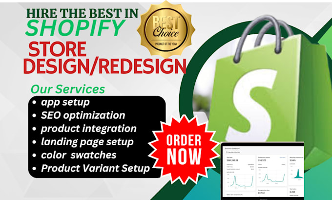 Gig Preview - Design or redesign shopify website or dropshipping  store