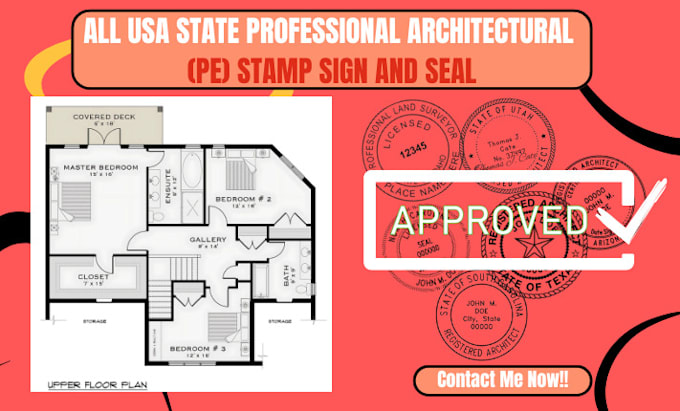 Gig Preview - Carolina idaho texas arizona pe stamp, structural floor design, city permit