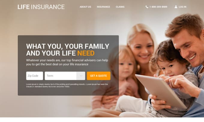 Gig Preview - Setup insurance website life insurance insurance leads financial website