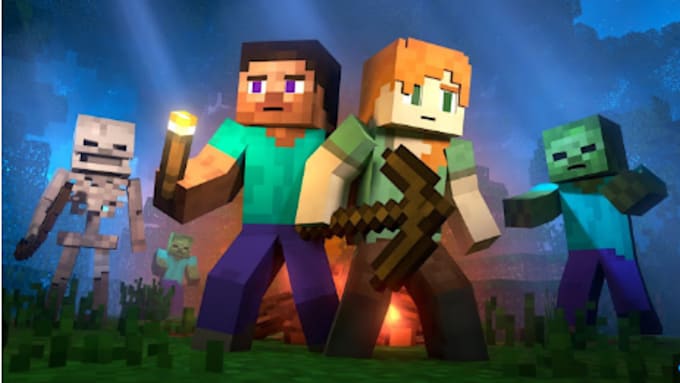 Gig Preview - Expert minecraft animation for youtube, game trailers and intro, 4k minecraft