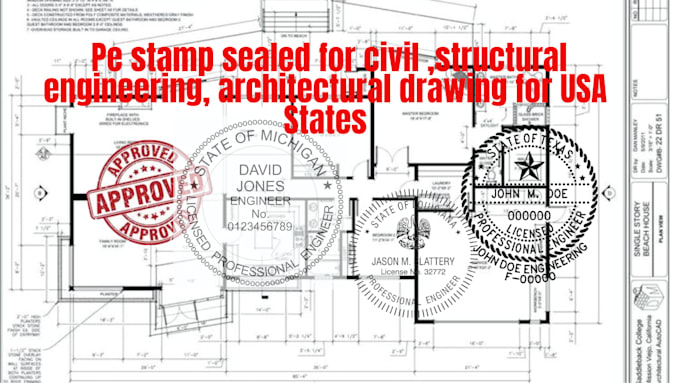 Gig Preview - Do pe stamp sealed for civil ,structural engineering, architectural drawing