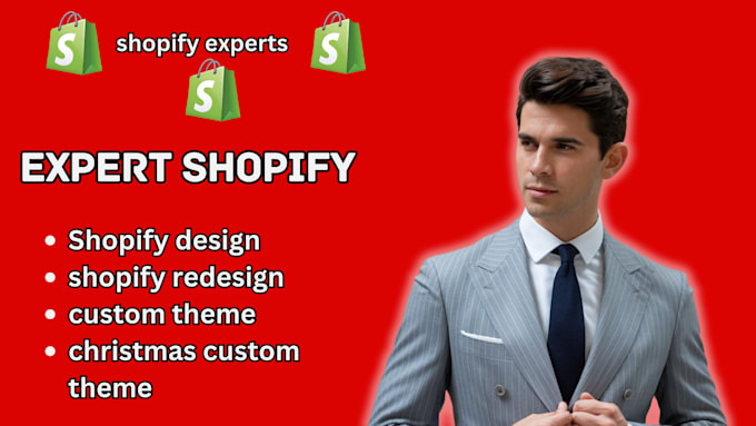 Gig Preview - Do shopify store design, shopify website, christmas theme customized shop setup