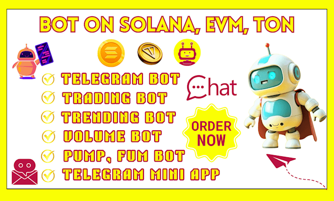 Bestseller - build telegram bot trading volume bot on solana evm ton pump fun bot holder bot