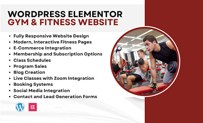 Gig Preview - Gym website fitness website health and fitness sports website workout website