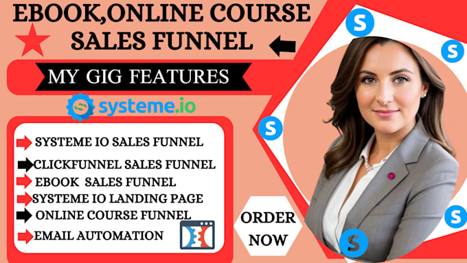 Gig Preview - Create clickfunnels sales funnel, online course, ebook sales funnel, systeme io