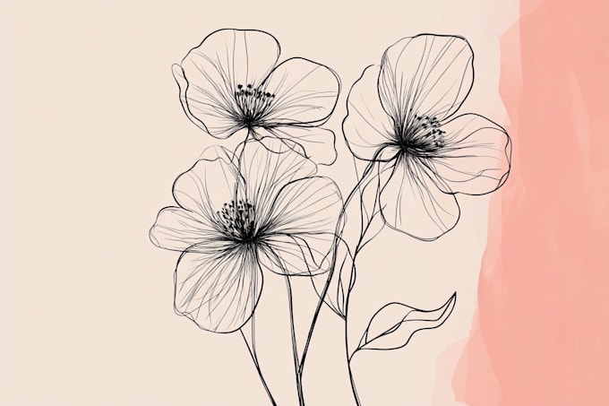 Gig Preview - Draw line art illustration botanical and flower beautifully