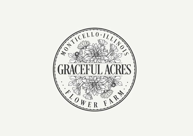 Bestseller - design graceful acres flower farm logo