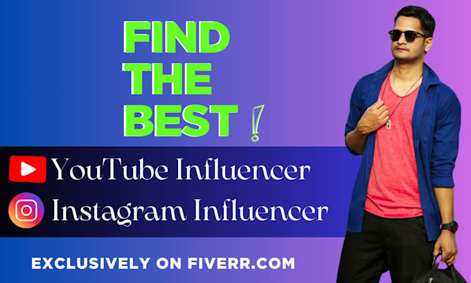 Gig Preview - Find best youtube influencer and instagram micro influencer list