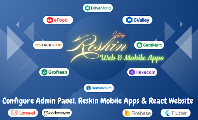 Gig Preview - Reskin app, 6ammart, 6valley, stackfood, dimandium, drivemond and grofresh