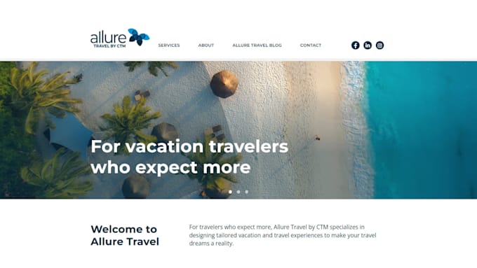 Gig Preview - Design wordpress travel agency website, tour or vacation website