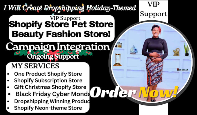 Gig Preview - Create shopify dropshipping holiday theme shopify pet store beauty fashion store