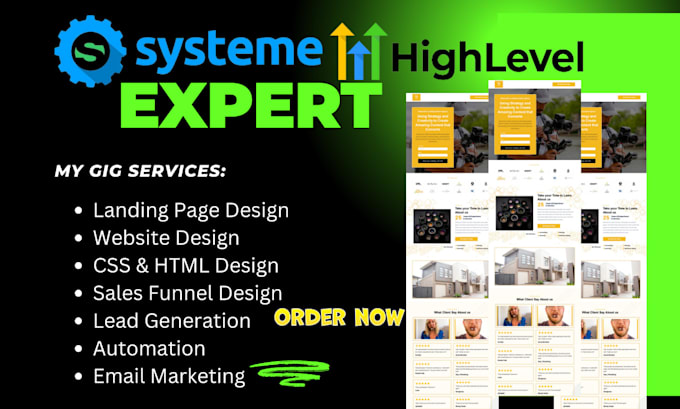 Gig Preview - Design custom HTML,CSS sales funnel, website on gohighlevel, systeme io