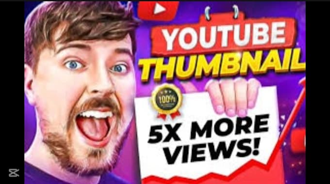 Gig Preview - Design attractive clickbait amazing youtube thumbnail in 4hr