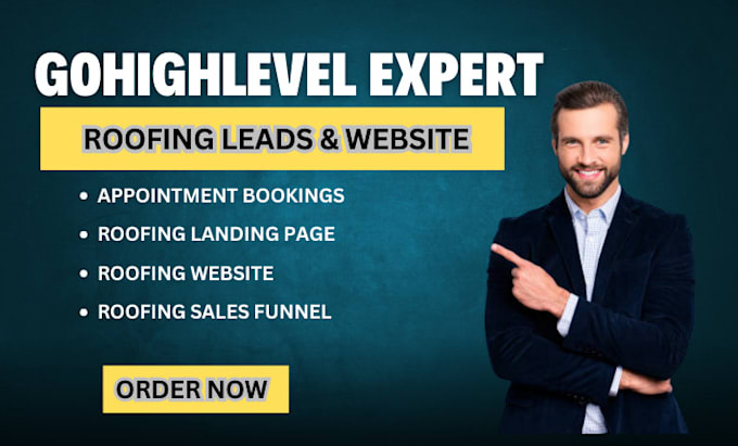 Gig Preview - Create a modern roofing website handyman gohighlevel website for roofing leads