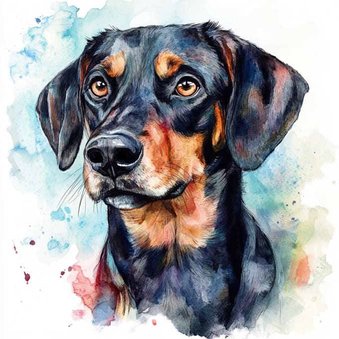 Gig Preview - Make a cute custom portrait illustration with your pet