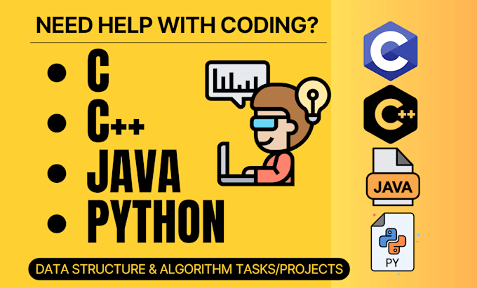 Gig Preview - Do c, cpp, java, data structure and python programming