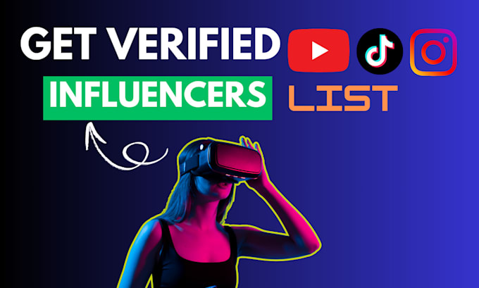 Gig Preview - Provide you with 50k instagram, youtube, tiktok influencer list for marketing