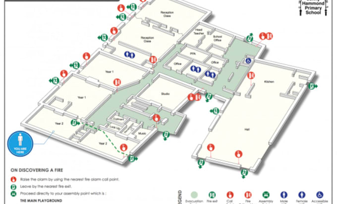 Gig Preview - Design a custom fire emergency evacuation plan maps diagram for your floor plan