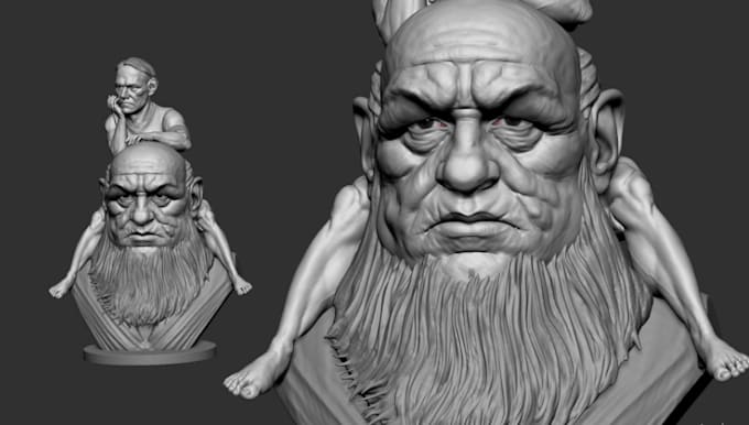 Gig Preview - Do realistic 3d sculpting 3d head model 3d printing 3d bust 3d design stl format